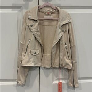 BLANKNYC faux Suede Beige Biker Jacket